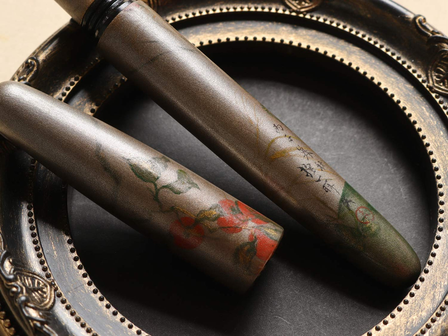 Wancher Urushi-e-Persimmon Fountain Pen updated 