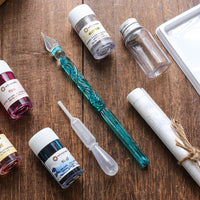 Kunisaki - Glass Dip Pen Set - Jade Vine
