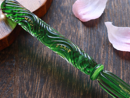 Kunisaki - Glass Dip Pen Set - Shamrock Green - Wancherpen International