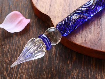 Kunisaki - Glass Dip Pen Set - Blue Rose - Wancherpen International