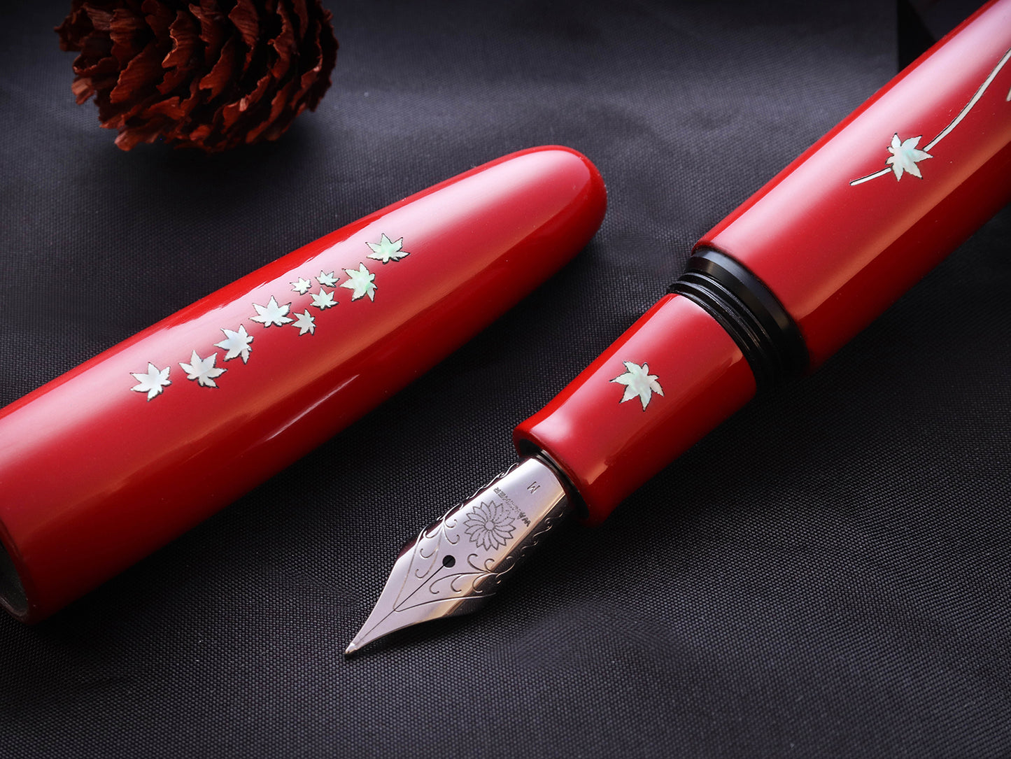 Zogan Momiji - Urushi Red Fountain Pen - Wancher Pen