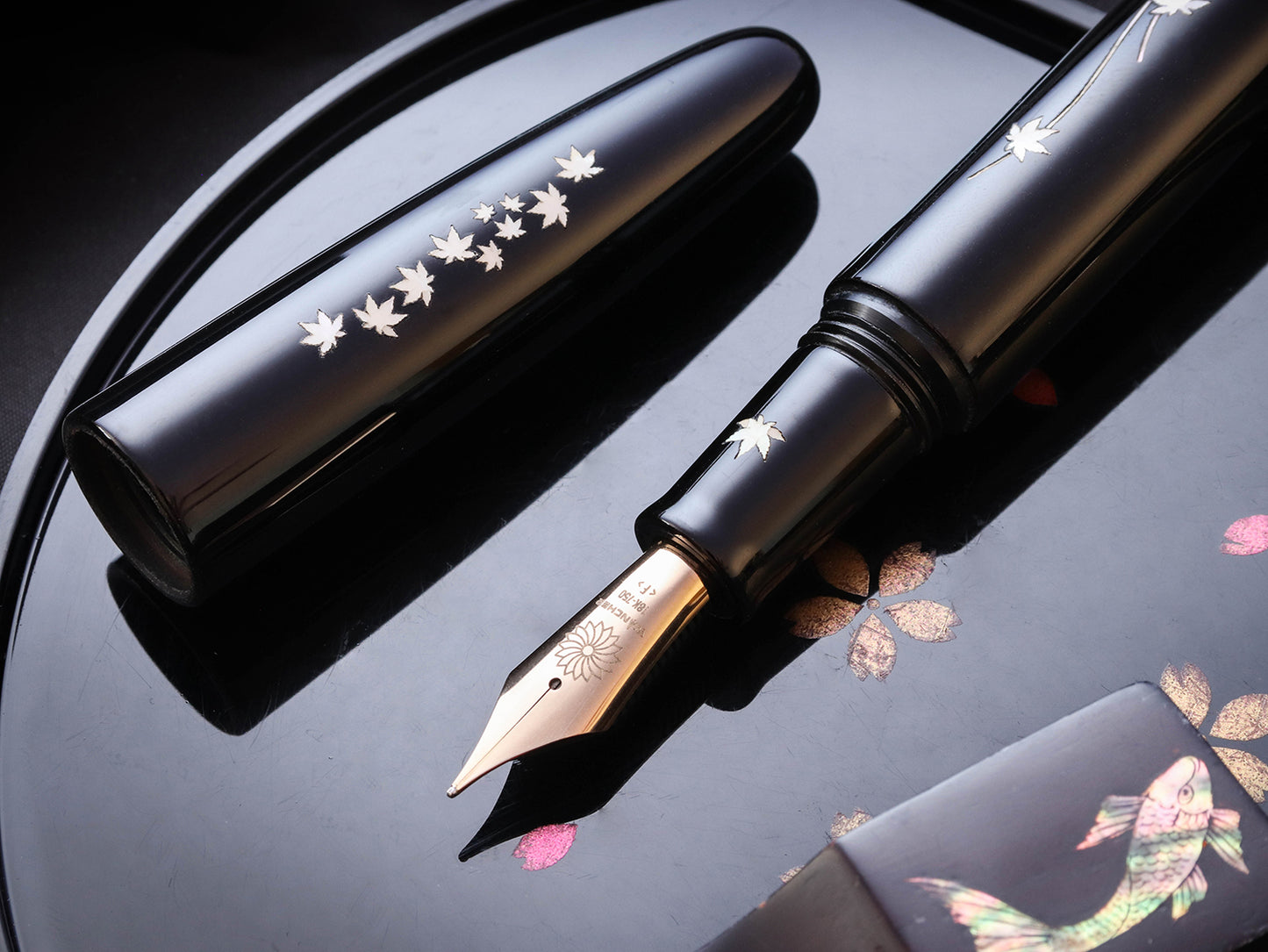 Zogan Momiji - Urushi Black Fountain Pen - Wancher Pen