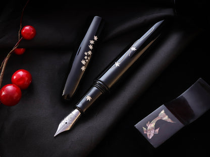 Zogan Momiji - Urushi Black Fountain Pen - Wancher Pen