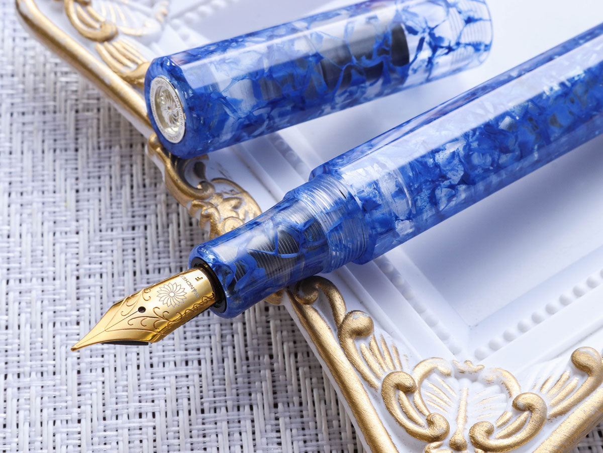 KALEIDO Fountain Pen - Blue Marbles (Fuun) - Wancherpen International