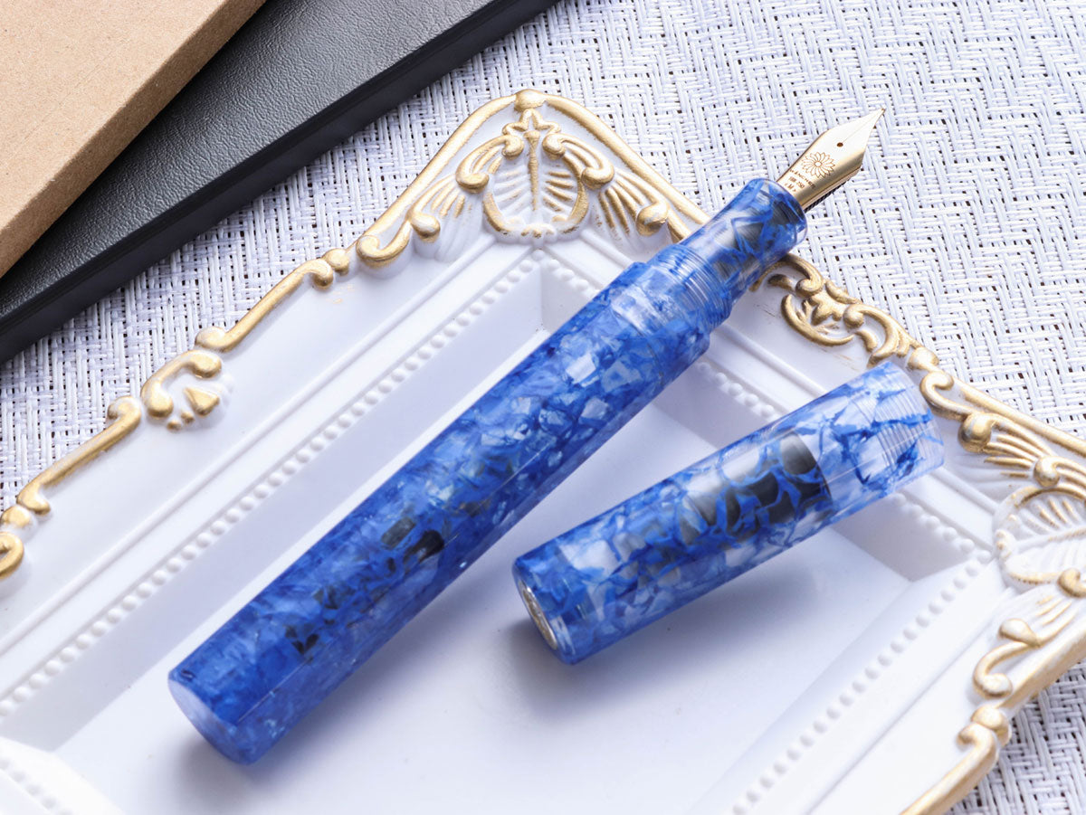 KALEIDO Fountain Pen - Blue Marbles (Fuun) - Wancherpen International