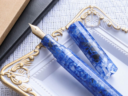 KALEIDO Fountain Pen - Blue Marbles (Fuun) - Wancherpen International