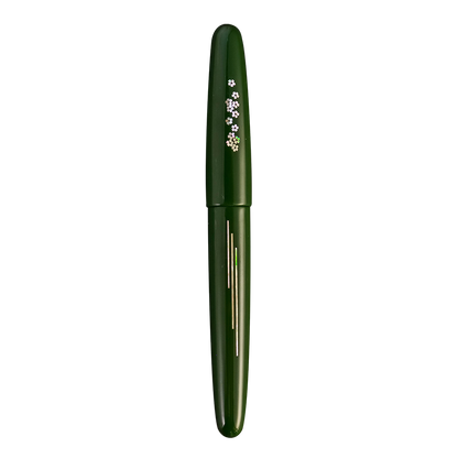 Zogan 桜の川 Sakura River - Urushi Green Fountain Pen - Wancher Pen