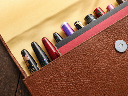 Penfolium 12 Pen Portfolio - Brown - Wancherpen International