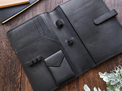 Leather Notebook Cover A5 - Compact - Black - Wancherpen International