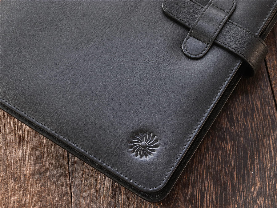 Leather Notebook Cover A5 - Compact - Black - Wancherpen International