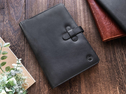 Leather Notebook Cover A5 - Compact - Black - Wancherpen International