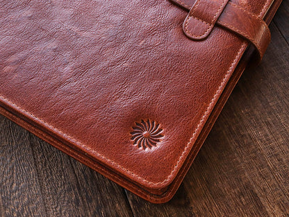 Leather Notebook Cover A5 - Compact - Cognac Brown - Wancherpen International