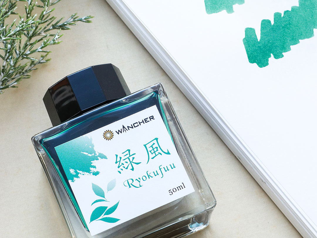 Wancher x Sailor Collaboration Kaze Iro Ink - Ryokufu 緑風 50ml - Wancherpen International