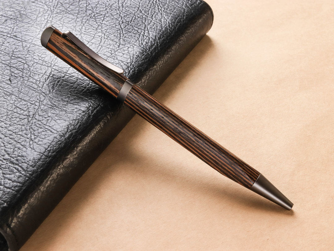 Meiboku Triangular Golden Sandalwood Ballpoint Pen - Wancher Pen