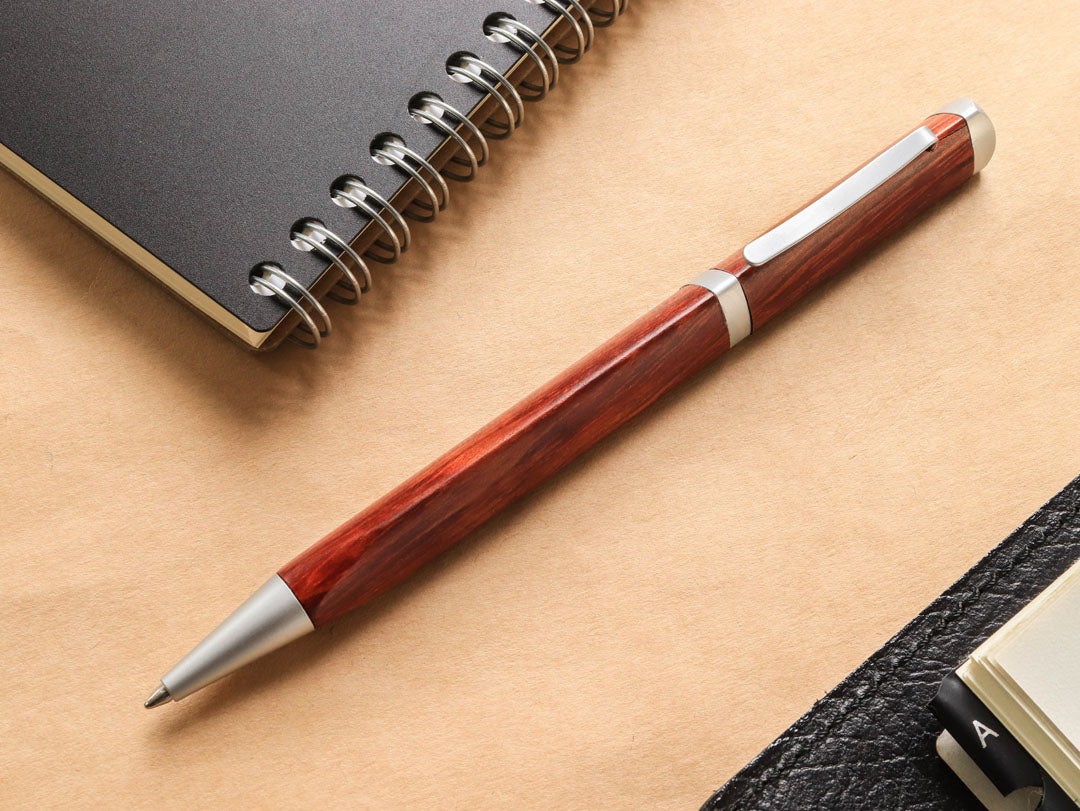 Meiboku Triangular Rosewood Ballpoint Pen - Wancher Pen