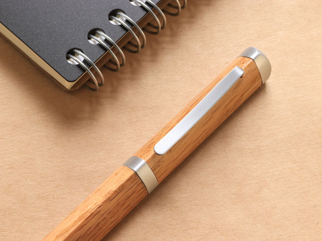 Meiboku Triangular Oak Ballpoint Pen - Wancher Pen