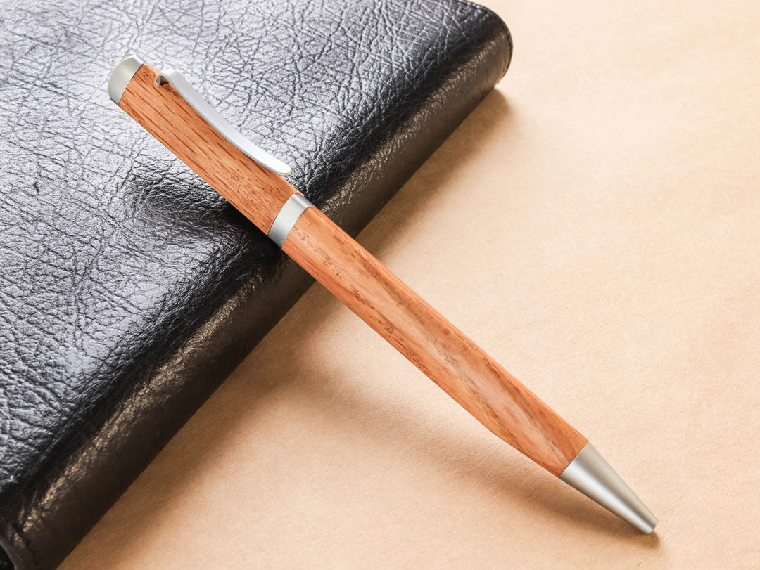 Meiboku Triangular Oak Ballpoint Pen - Wancher Pen