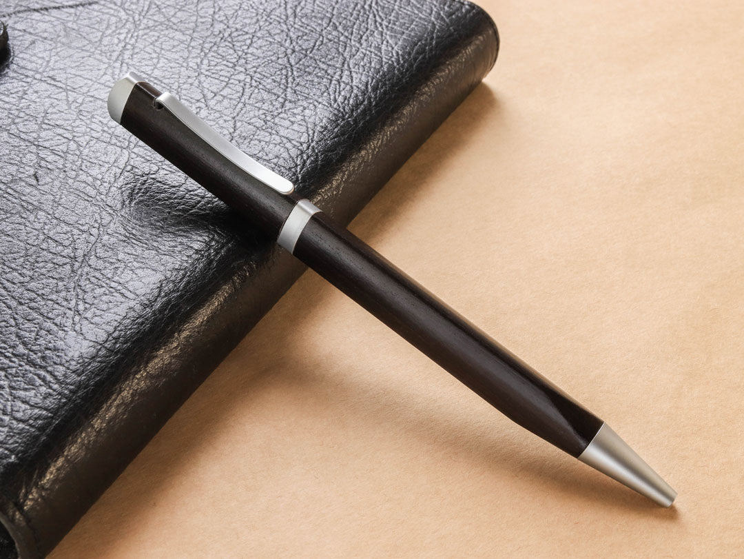 Meiboku Triangular Ebony Ballpoint Pen - Wancher Pen